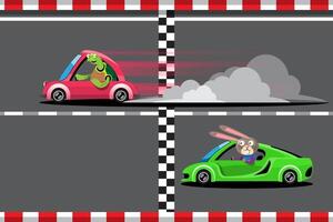 In game competition continue player used high speed car for win in racing game. competition e-sport car racing. vector