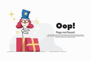 Internet network warning 404 Error Page or File not found for web page. vector