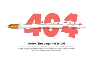 Internet network warning 404 Error Page or File not found for web page. vector