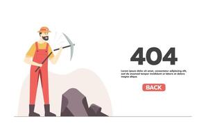 página de error 404 de advertencia de red de Internet o archivo no encontrado para la página web. vector