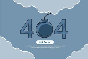 Internet network warning 404 Error Page or File not found for web page. vector