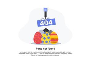 Internet network warning 404 Error Page or File not found for web page. vector