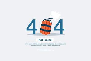 Internet network warning 404 Error Page or File not found for web page. vector