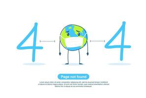 Internet network warning 404 Error Page or File not found for web page. vector