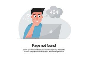 Internet network warning 404 Error Page or File not found for web page. vector