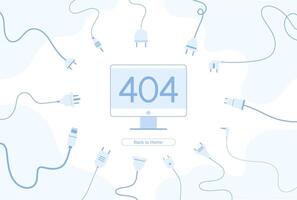 Internet network warning 404 Error Page or File not found for web page. vector