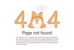 Internet network warning 404 Error Page or File not found for web page. vector