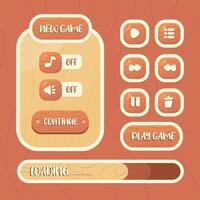 Vector game template gui kit. Interface log in page elements