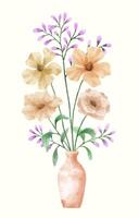 A set of flowers painted in watercolor for designer work create vector