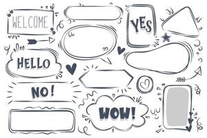 Speech bubbles in various styles are designed for use in comics and illustrations vector