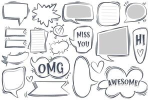 Speech bubbles in various styles are designed for use in comics and illustrations vector