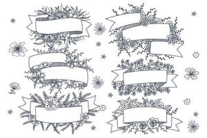 Various styles of flower frames are designed for use in cartoons and illustrations vector