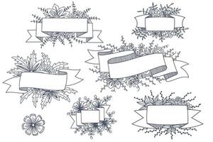 varios estilos de marcos de flores están diseñados para su uso en dibujos animados e ilustraciones vector