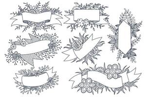 Various styles of flower frames are designed for use in cartoons and illustrations vector