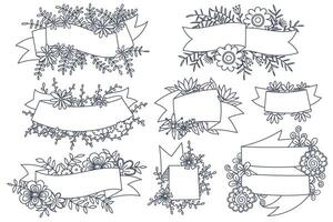 Various styles of flower frames are designed for use in cartoons and illustrations vector