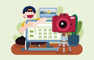 Photoghaper backup picture in folder  illustration vector