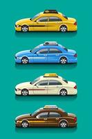 maqueta de servicio de taxi para marcas y juegos de autos. vector