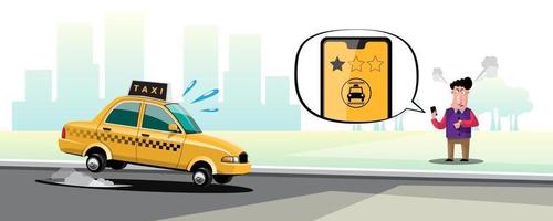 Online application for call taxi service by smart phone and set location for destination