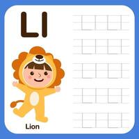 Alphabet tracing book for preschool with example and fun vector