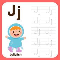 Alphabet tracing book for preschool with example and fun vector