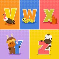 Set of cartoon funny difference english Alphabets vector