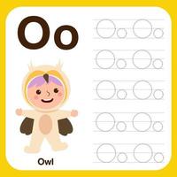 Alphabet tracing book for preschool with example and fun vector