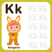 Alphabet tracing book for preschool with example and fun vector