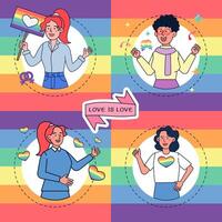 feliz mes del orgullo lgbtq banners y banderas para publicidad y páginas web vector