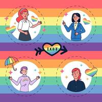 feliz mes del orgullo lgbtq banners y banderas para publicidad y páginas web vector