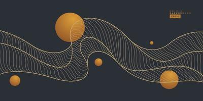 Abstract wave background with golden lines. Vector illustration for banners, flyers and website.