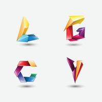 set of 3d alphabet vectors files