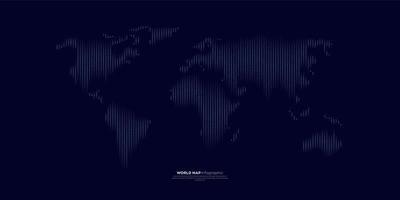 World map Infographic with blue dots. Global network connection. Vector illustration isolated Silhouette map on dark background.