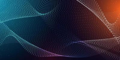 Abstract colorful wave lines on black background vector