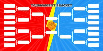 16 basketball team tournament bracket championship template flat style design vector illustration