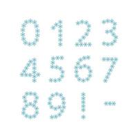 Numbers from snowflakes. Festive font or decoration for New Year and Christmas or winter holiday vector