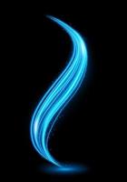 Abstract blue wavy line of light with a transparent background, isolated and easy to edit. Vector Illustration