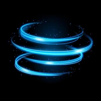 Abstract blue tornado line of light with a transparent background, isolated and easy to edit. Vector Illustration