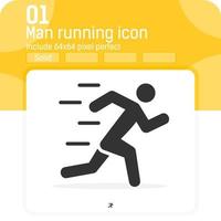 Running man premium icon with flat style isolated on white background. Vector illustration running sign symbol icon concept for web design, ui, ux, website, logo design, sports, business and apps
