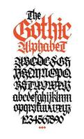 Gothic. Vector. Uppercase and lowercase letters on a white background vector