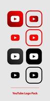 paquete de iconos de youtube de redes sociales vector
