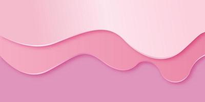 Abstract paper cut slime background. Banner with slime abstract background with pink paper cut waves vector