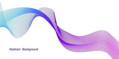 composición de color degradado de líneas onduladas modernas aislada en fondo blanco para el concepto de elemento de tecnología, presentación comercial e identidad. vector