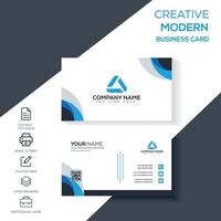 tarjeta de visita corporativa moderna, tarjeta azul mínima vector