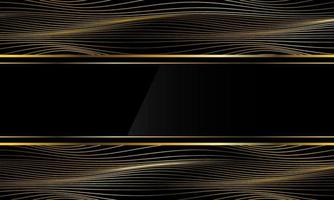resumen lujo negro banner oro delgada línea onda curva fondo papel pintado vector