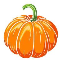 Ripe Pumpkin. Autumn Food Icon. Fresh squash sketch. Element for autumn decorative design, halloween invitation, harvest, sticker, print, logo, menu, recipe