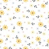 Yellow flower background with pink and blue Repeat seamless pattern  vector illustrations
