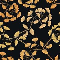 Classical luxury seamless pattern with ginkgo leaf branch vector