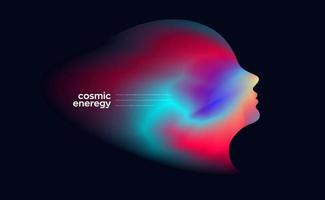 Conceptual cosmos face concept background element. Vector illustration in concept of technology, communication, science, digital.