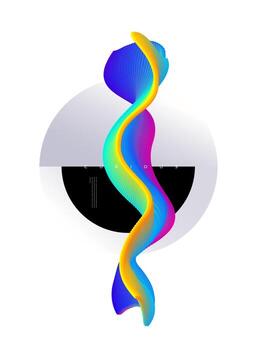 diseño de portada abstracto con onda de línea de partículas de colores. plantilla de diseño de elementos conceptuales. ilustración vectorial moderna. vector