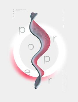 diseño de portada abstracto con onda de línea de partículas de colores. plantilla de diseño de elementos conceptuales. ilustración vectorial moderna. vector